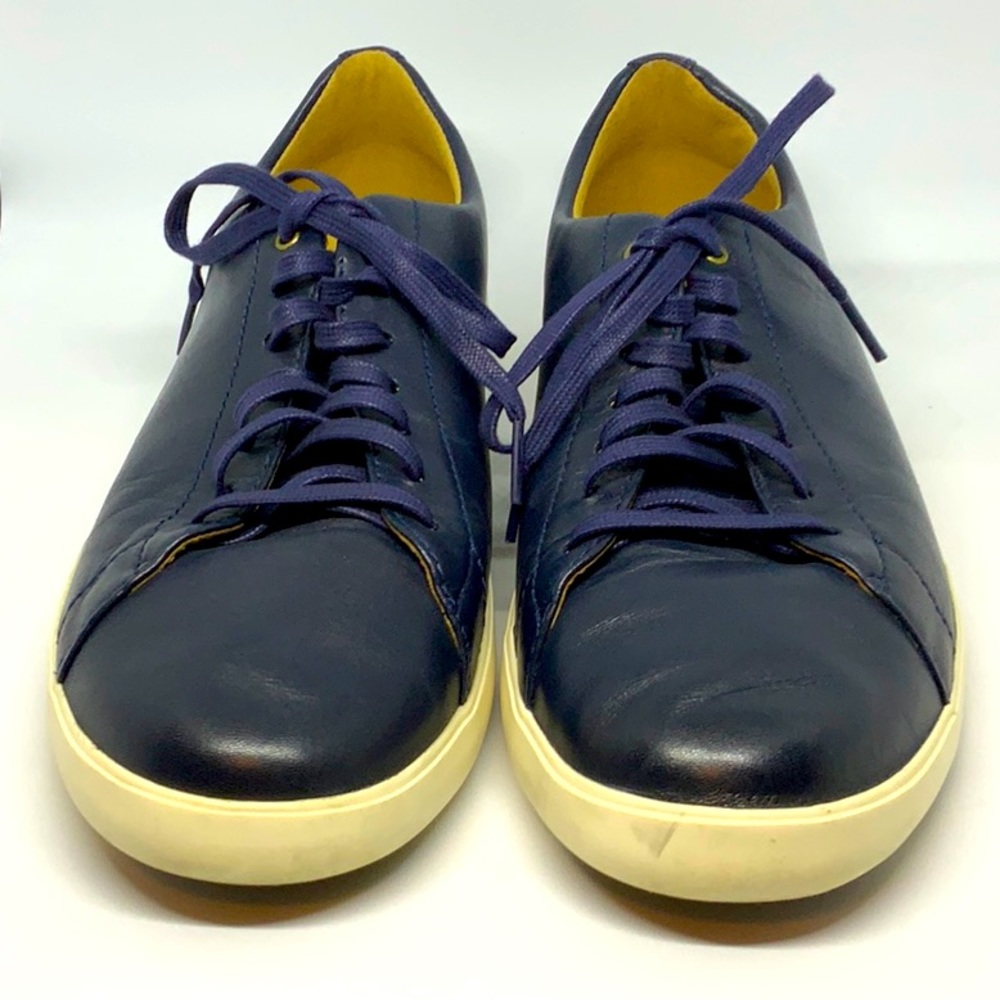 Cole Haan Men’s Grand Crosscourt II Leather Low-Top Sneakers 10.5 Dark Blue